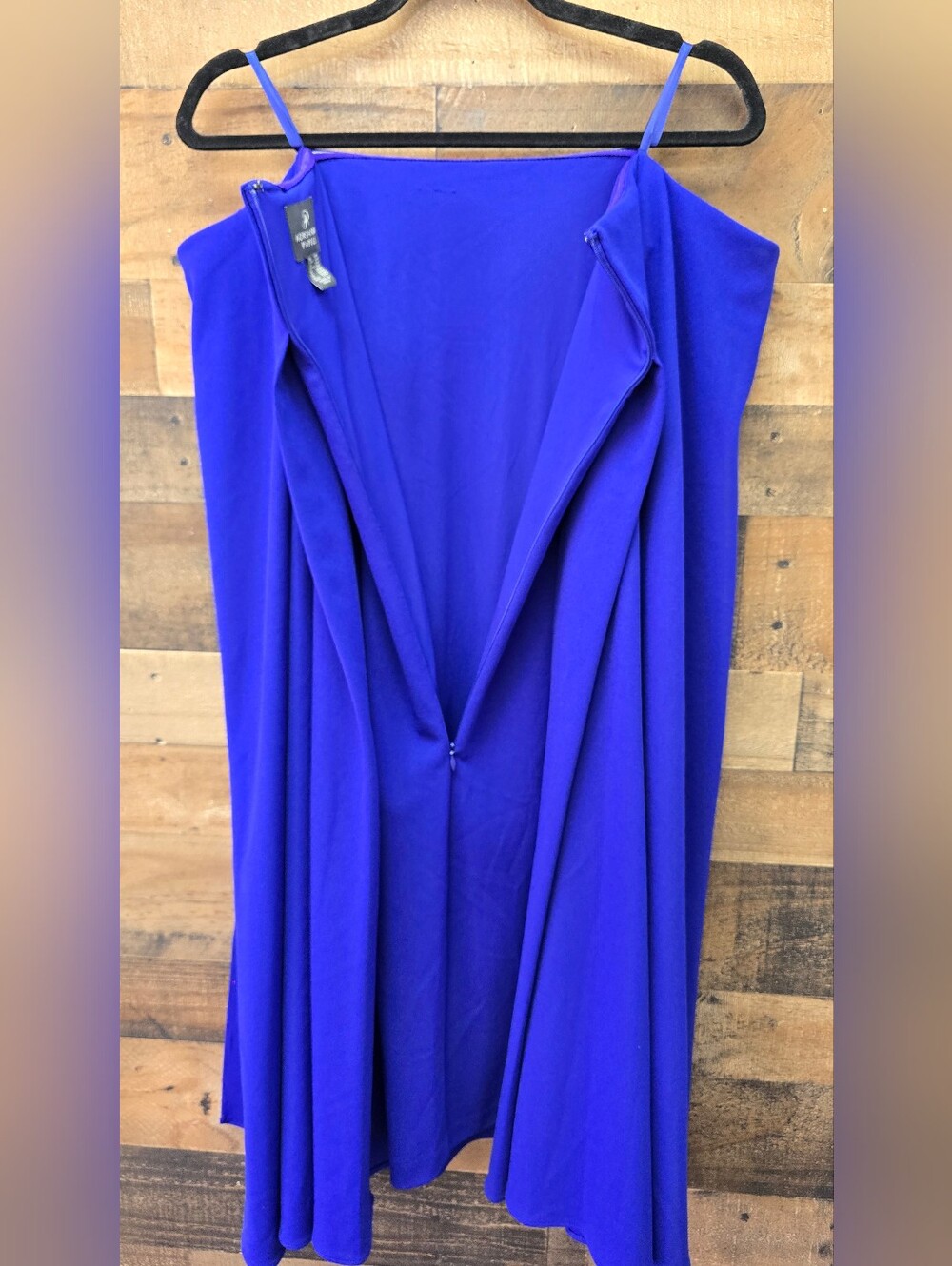 Adrianna Papell Royal Blue Off Shoulder Cape Dress Size 16W - Picture 7 of 13